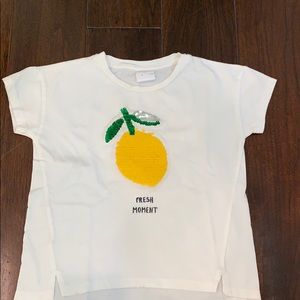 Zara girls sequin front t shirt 🍋